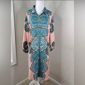 Aratta Long Sleeve Silent Journey Maxi Dress NWOT